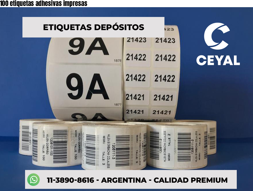 100 etiquetas adhesivas impresas