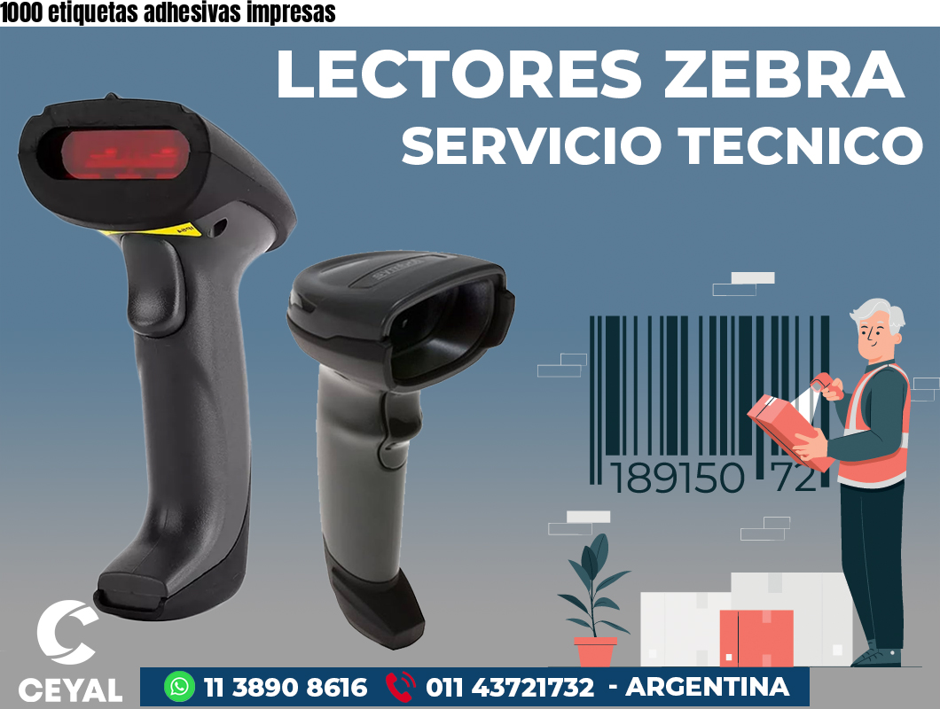 1000 etiquetas adhesivas impresas