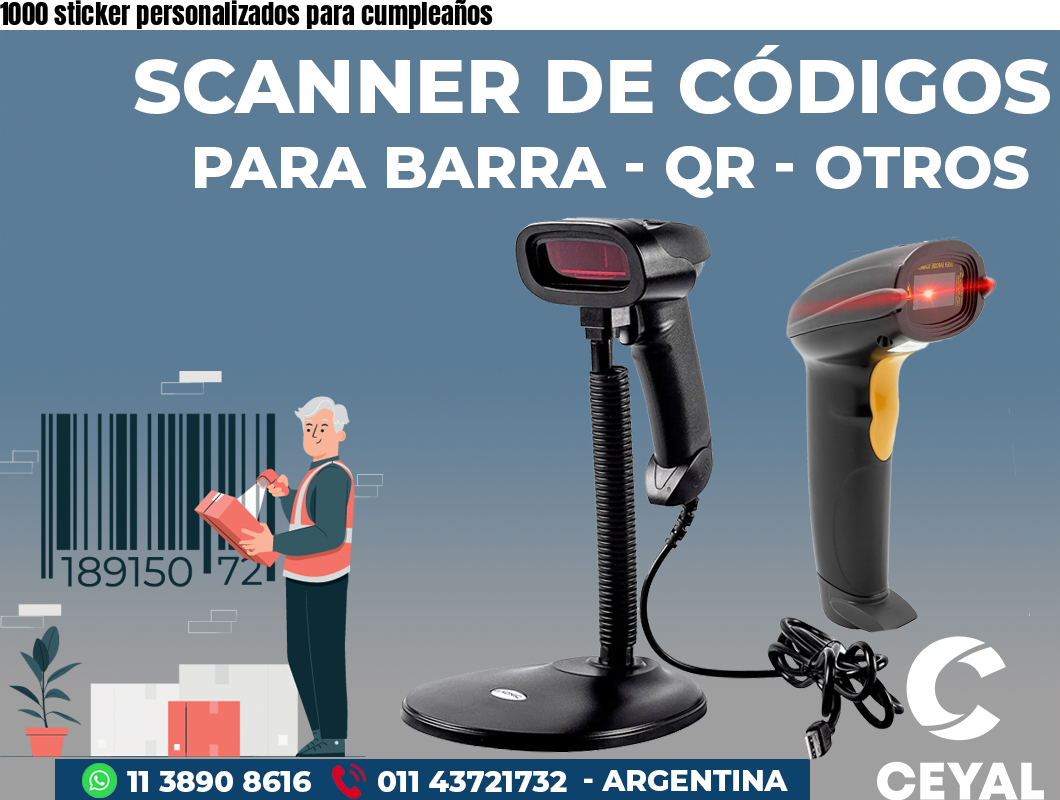 1000 sticker personalizados para cumpleaños