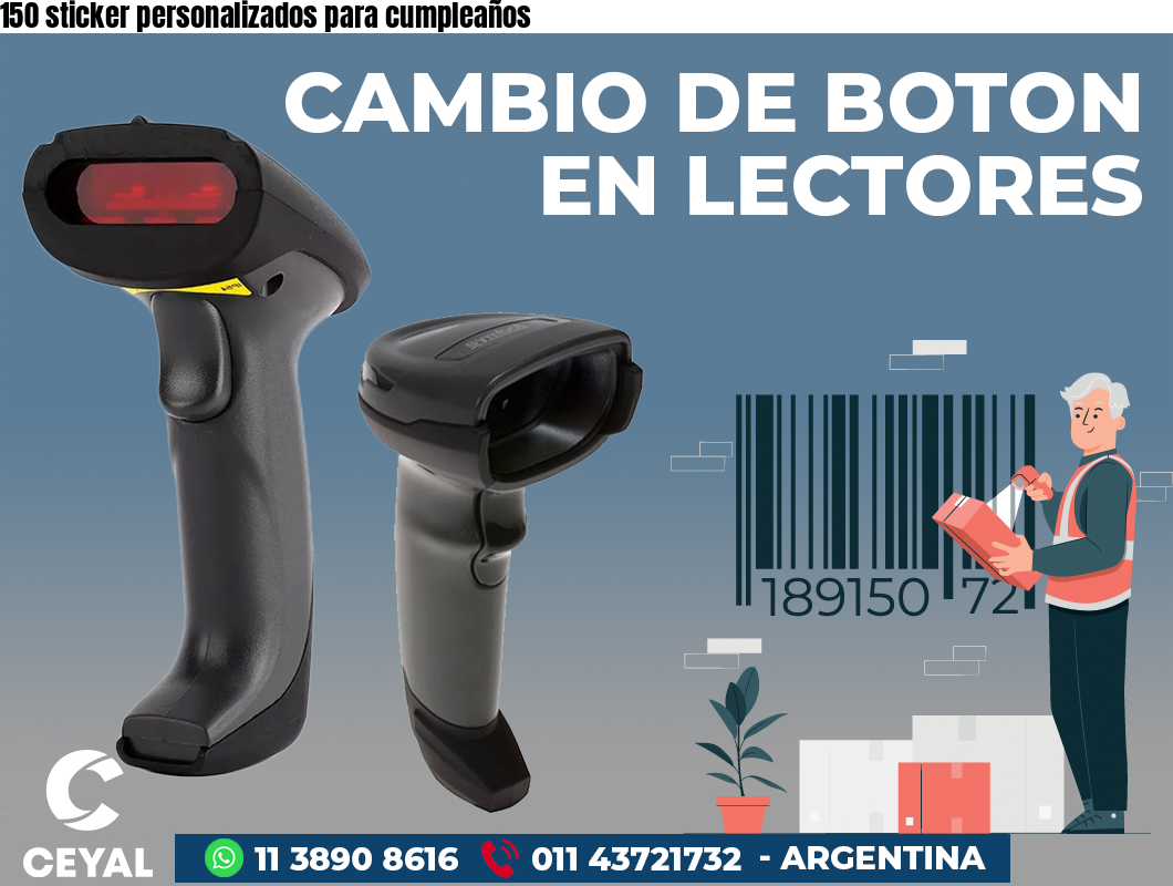 150 sticker personalizados para cumpleaños