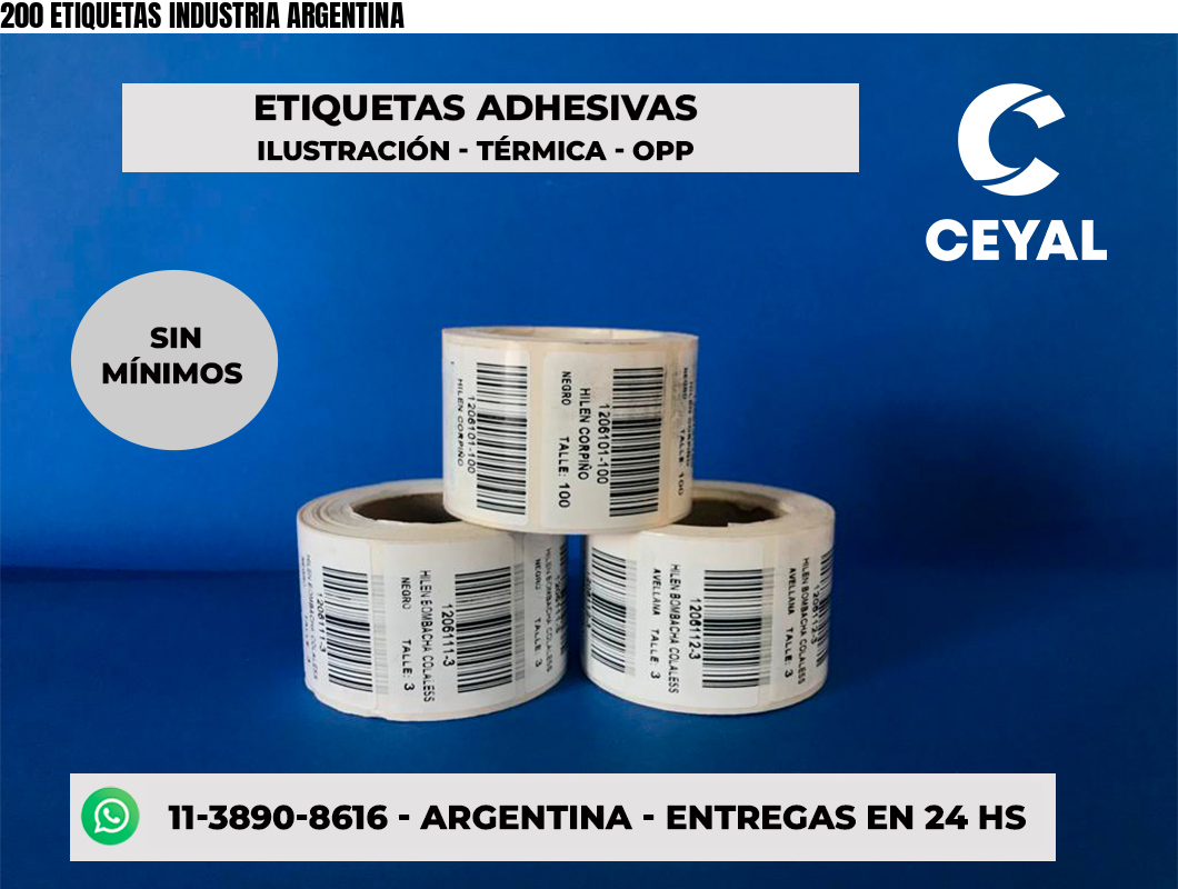 200 ETIQUETAS INDUSTRIA ARGENTINA