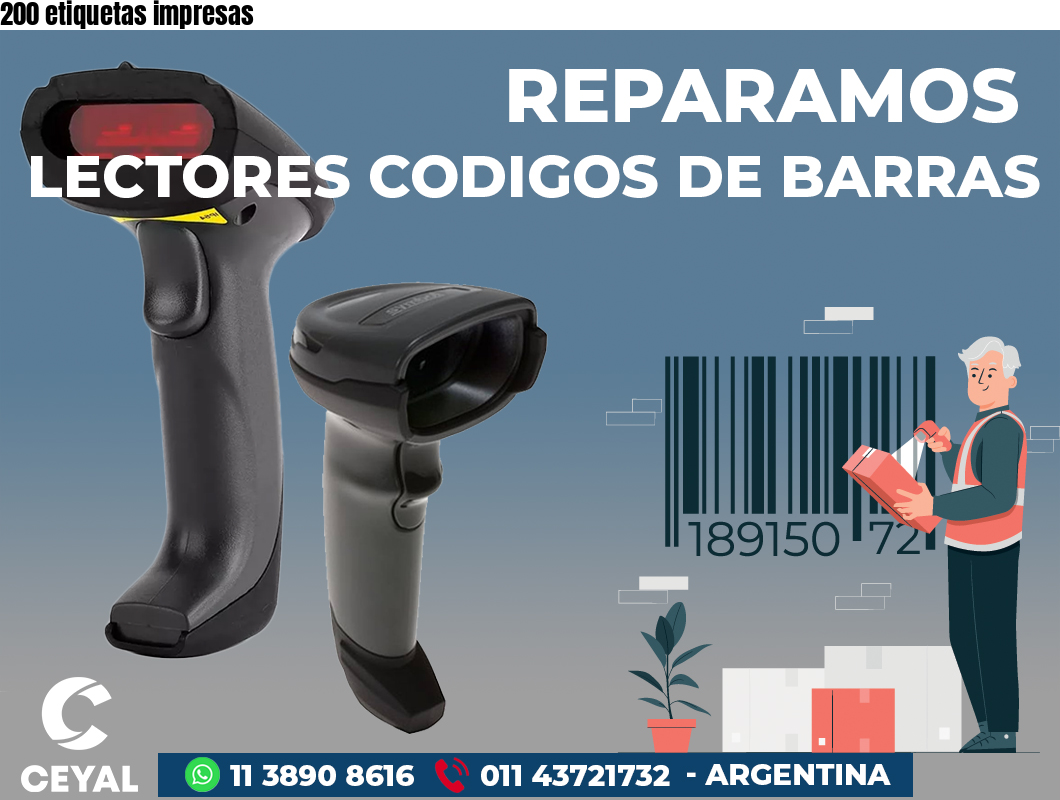 200 etiquetas impresas