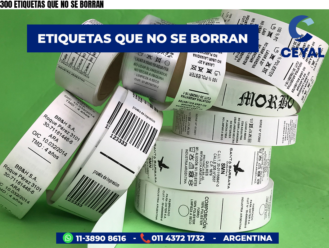 300 ETIQUETAS QUE NO SE BORRAN