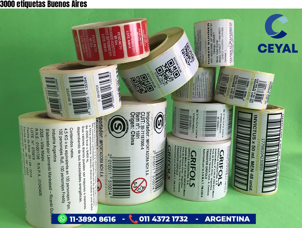 3000 etiquetas Buenos Aires