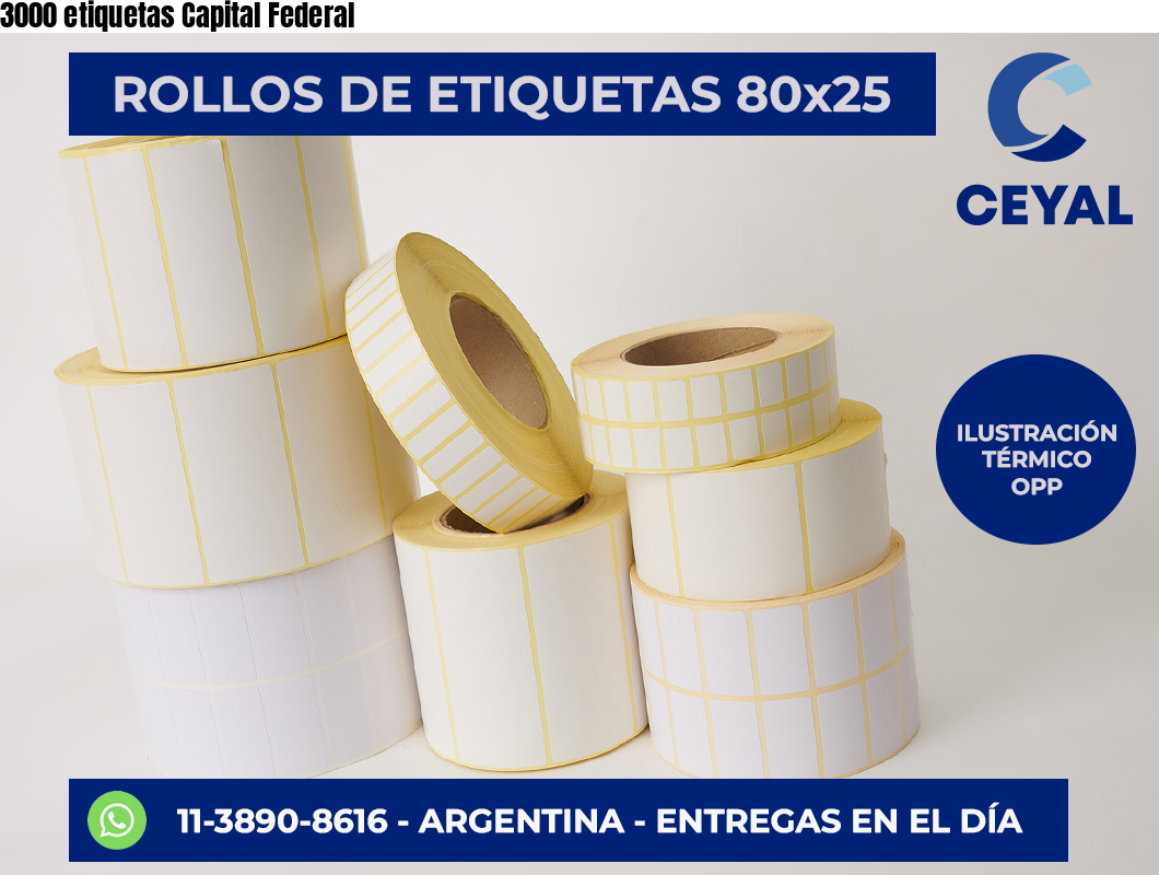 3000 etiquetas Capital Federal