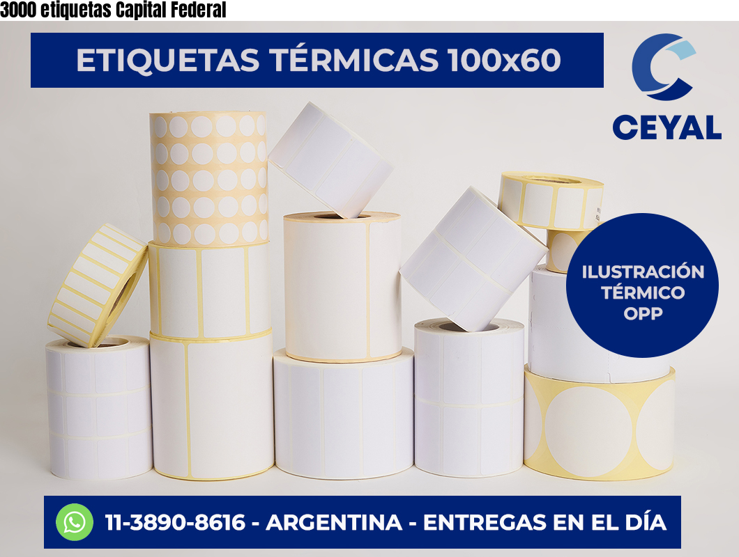 3000 etiquetas Capital Federal
