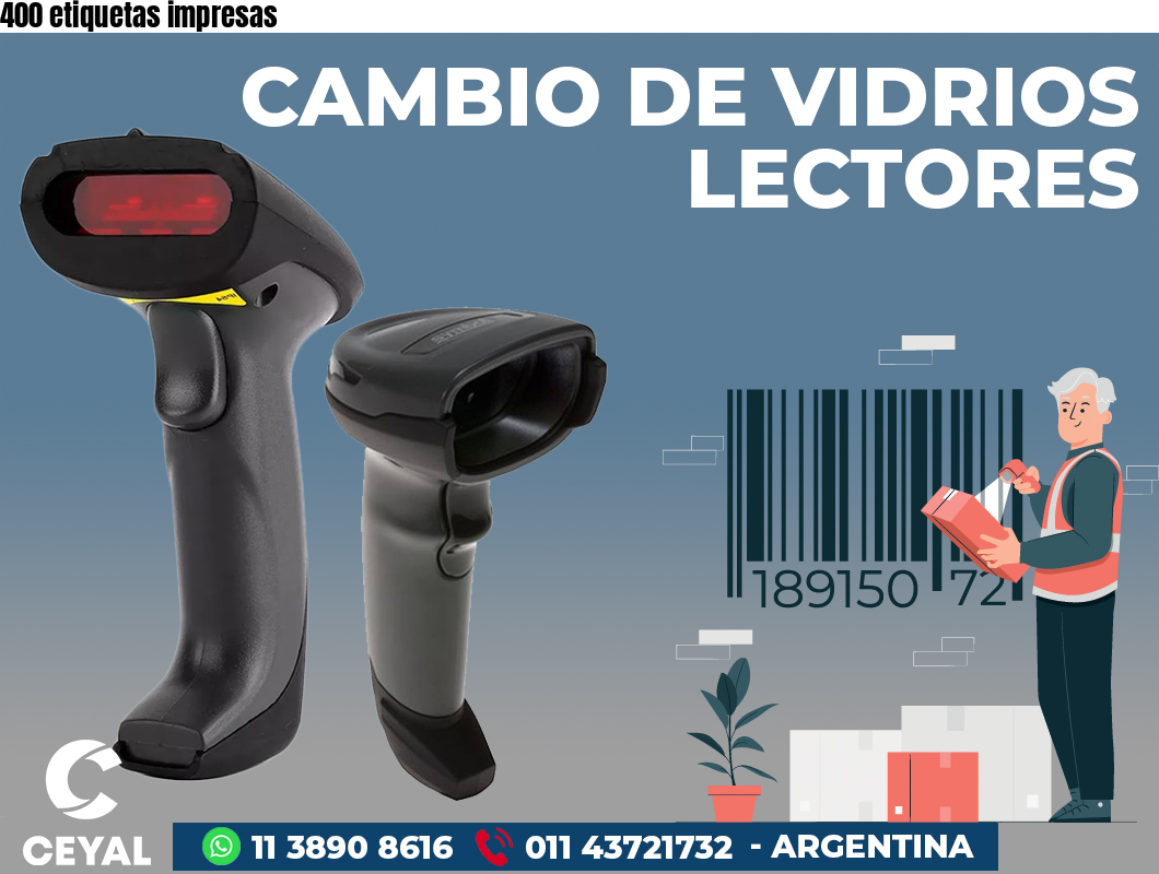 400 etiquetas impresas