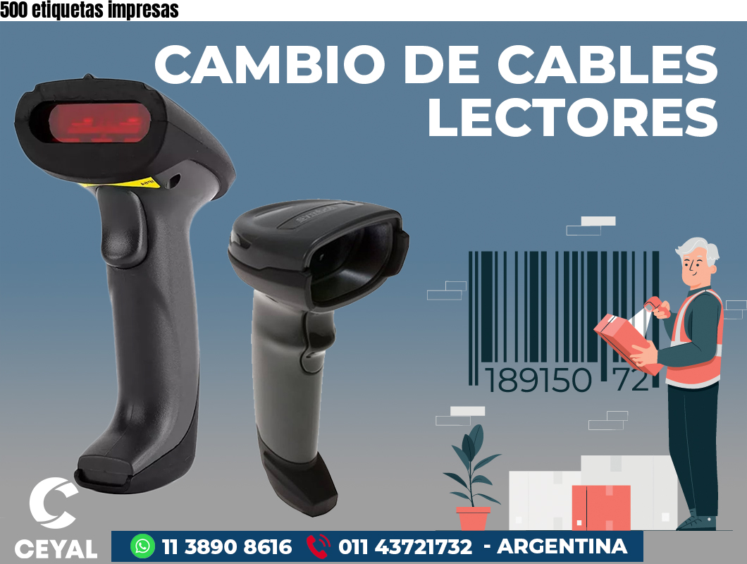500 etiquetas impresas