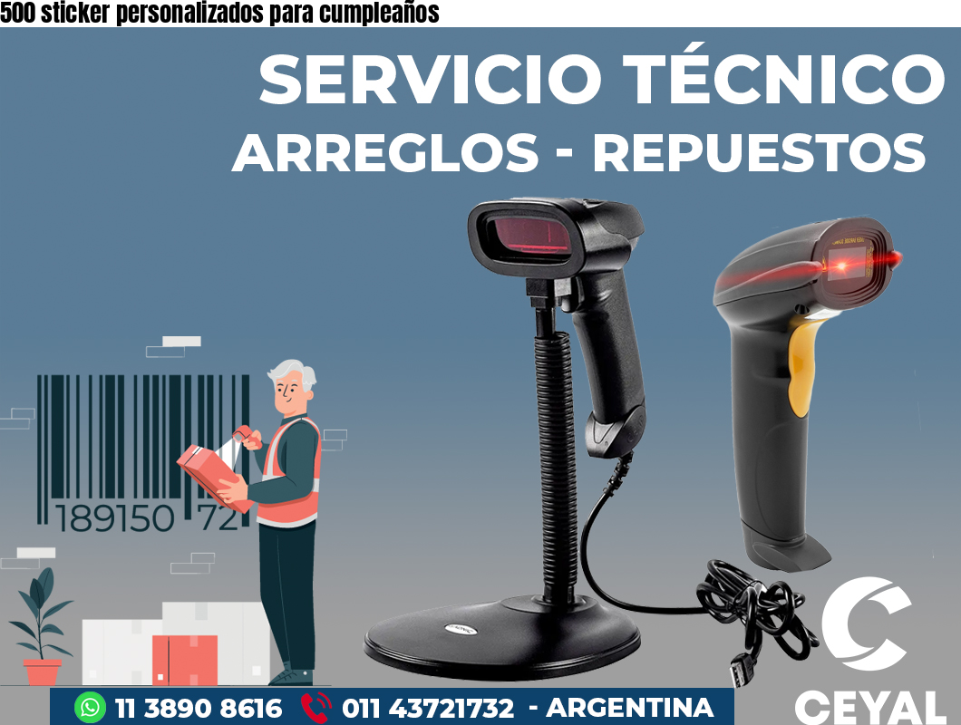 500 sticker personalizados para cumpleaños