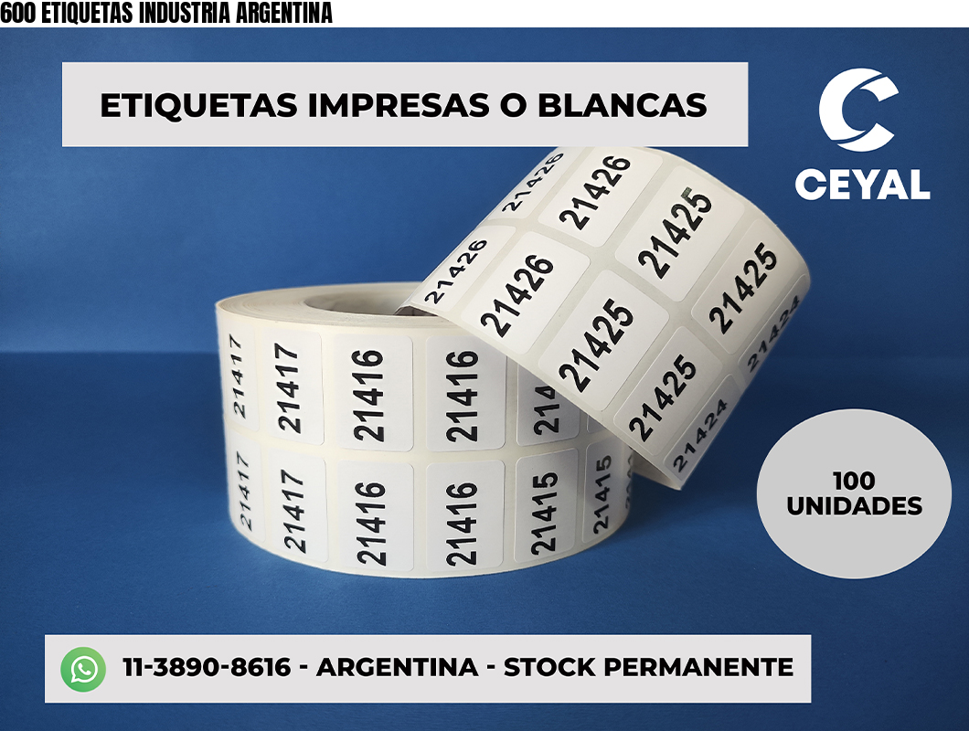 600 ETIQUETAS INDUSTRIA ARGENTINA