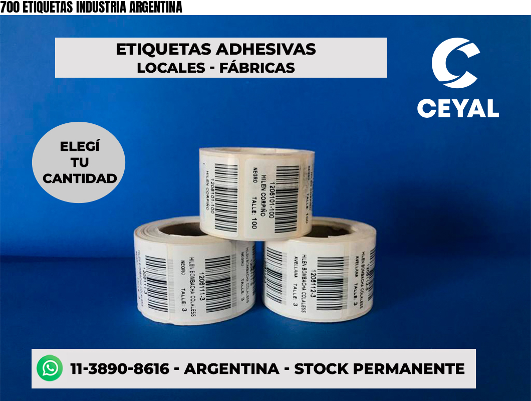 700 ETIQUETAS INDUSTRIA ARGENTINA