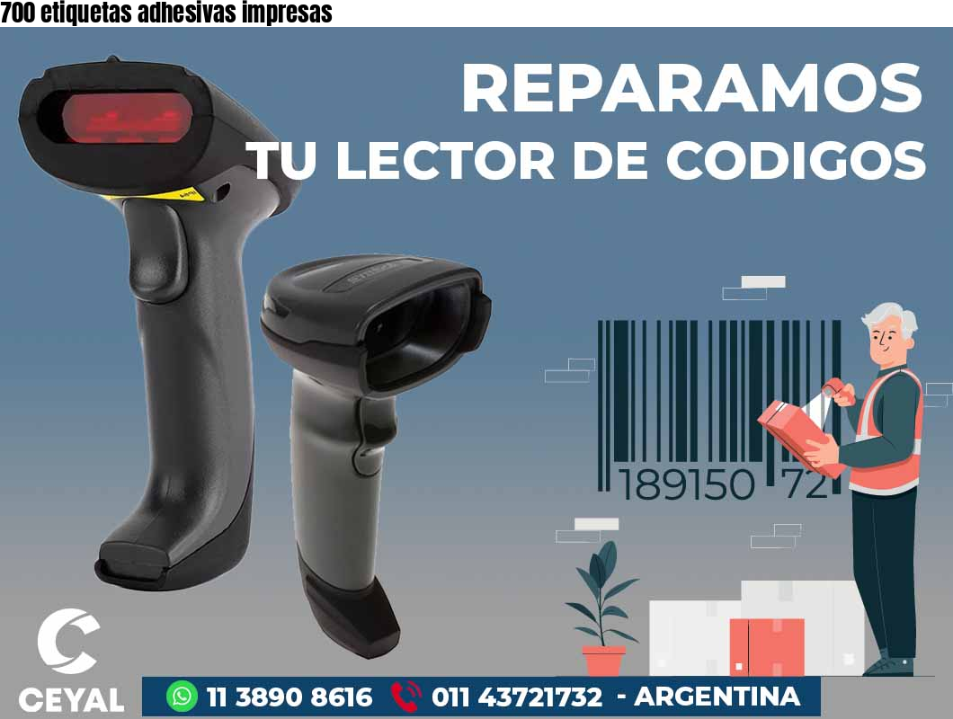 700 etiquetas adhesivas impresas