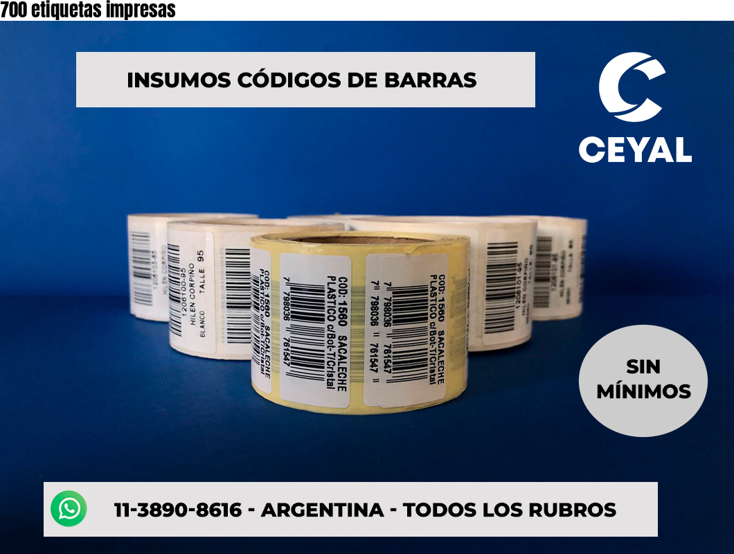 700 etiquetas impresas