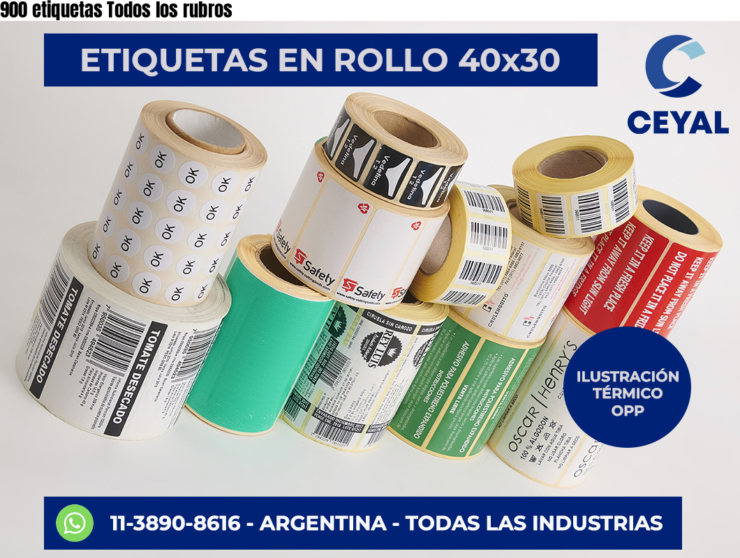 900 etiquetas Todos los rubros