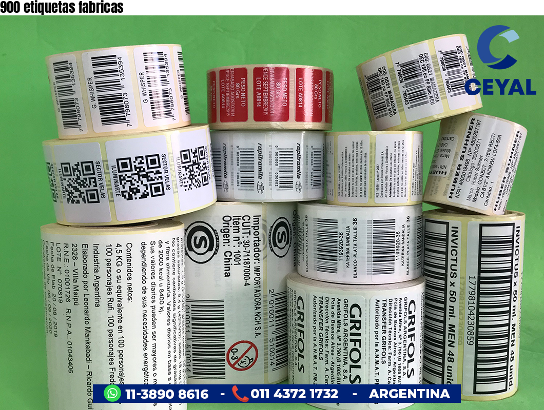900 etiquetas fabricas