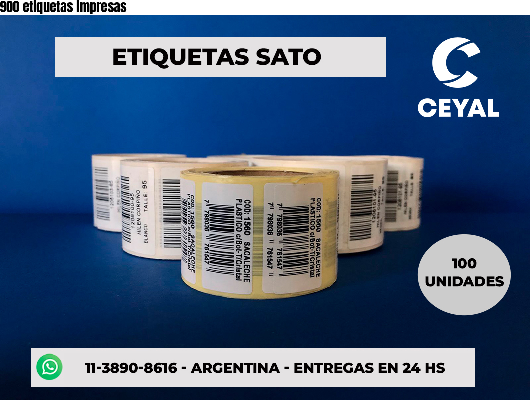 900 etiquetas impresas