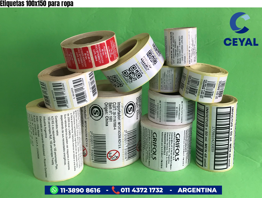 Etiquetas 100x150 para ropa