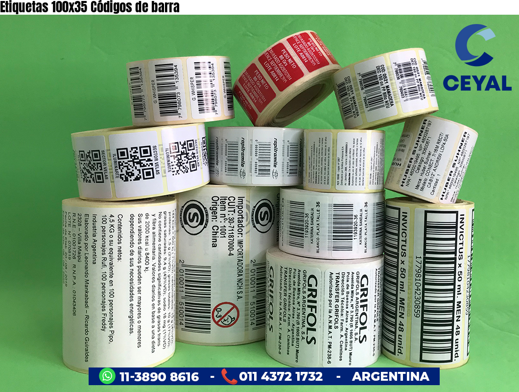 Etiquetas 100x35 Códigos de barra