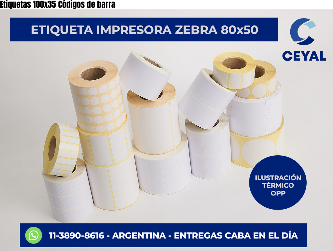 Etiquetas 100×35 Códigos de barra