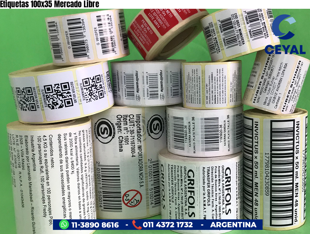 Etiquetas 100x35 Mercado Libre