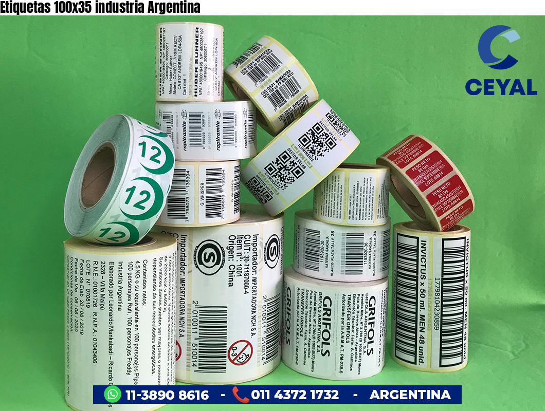 Etiquetas 100x35 industria Argentina