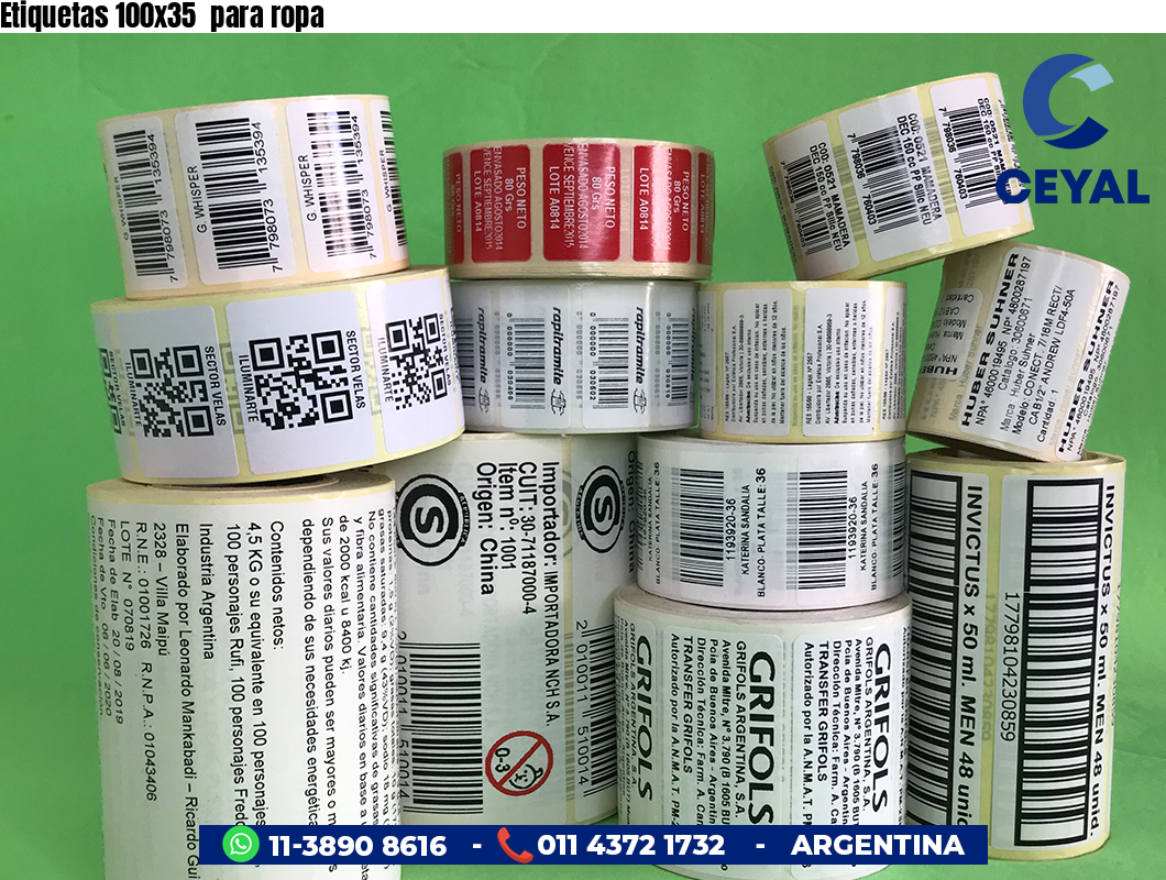 Etiquetas 100x35 para ropa