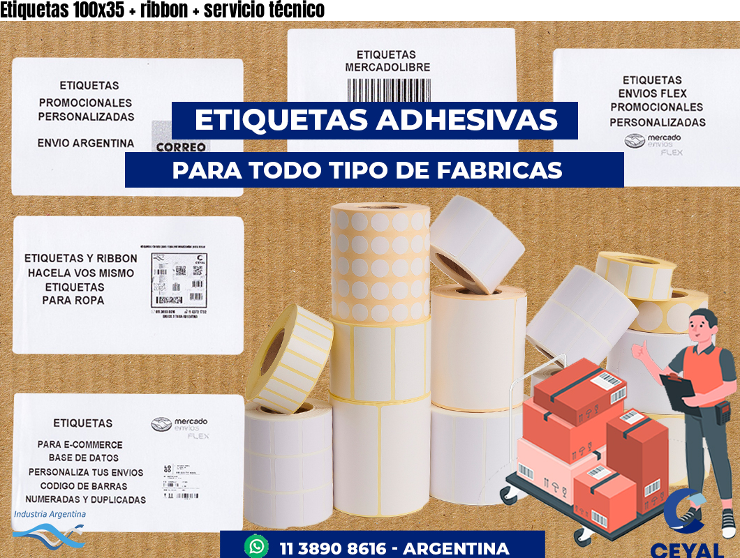 Etiquetas 100x35 ribbon servicio técnico
