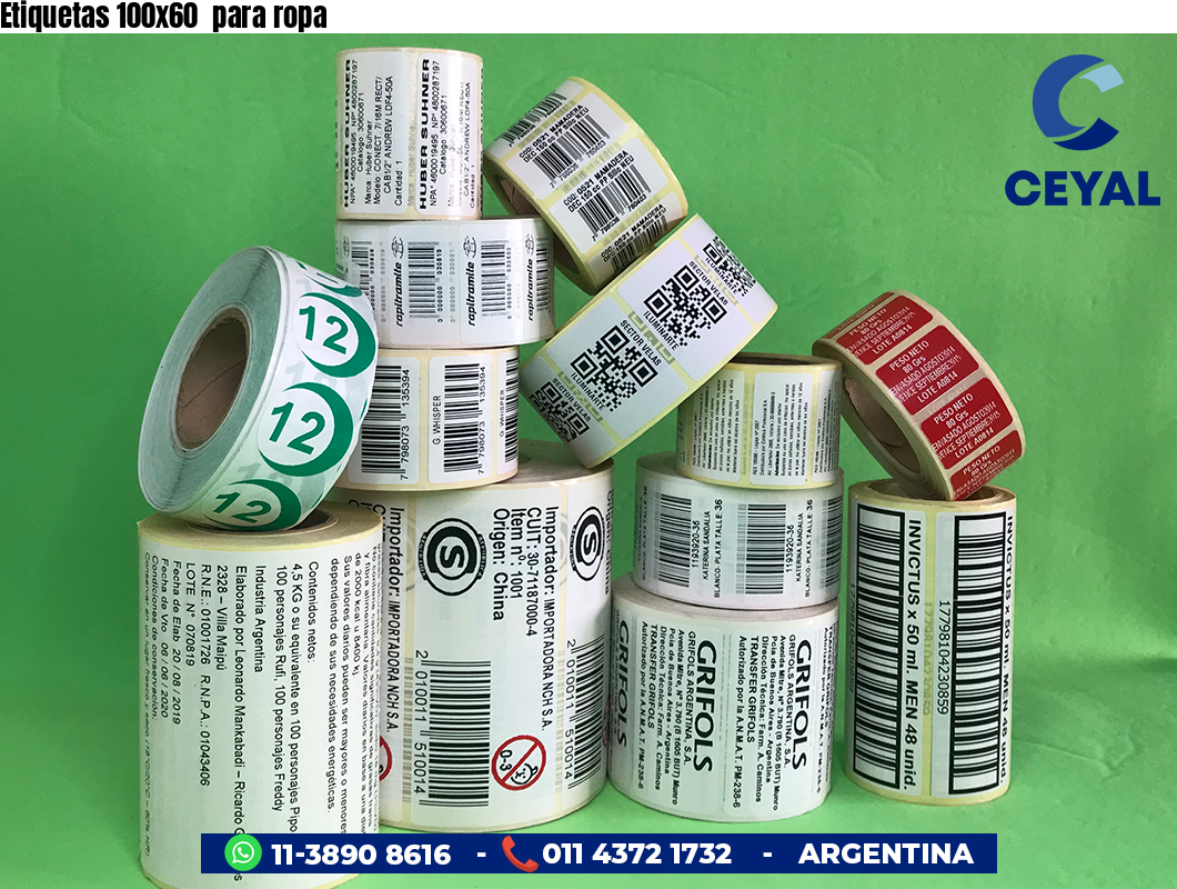 Etiquetas 100x60 para ropa