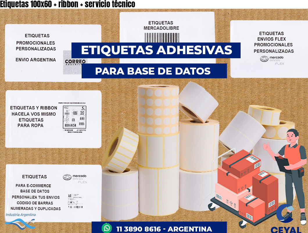 Etiquetas 100x60 ribbon servicio técnico