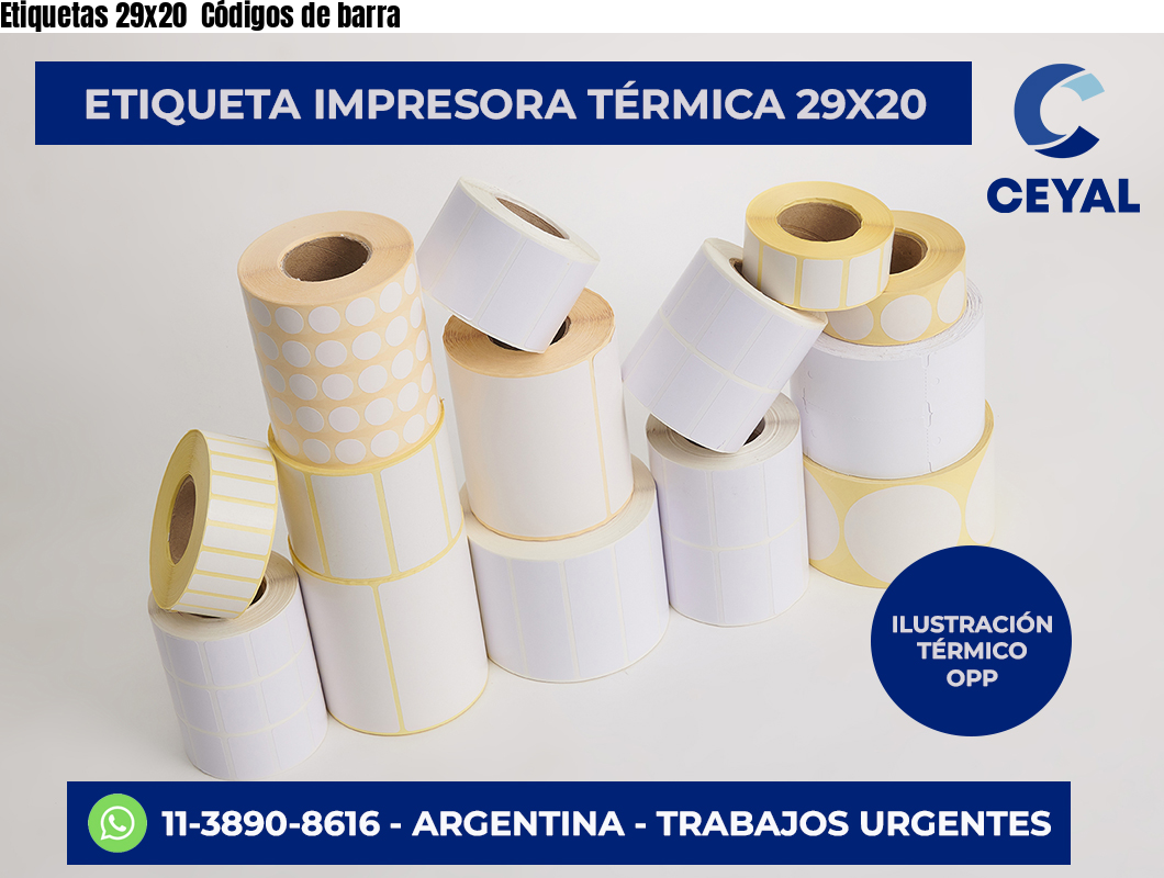 Etiquetas 29×20  Códigos de barra