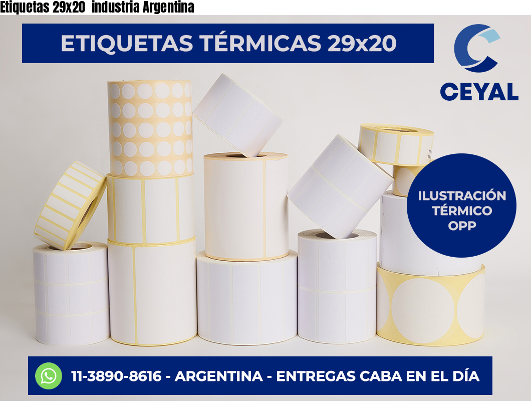 Etiquetas 29×20  industria Argentina