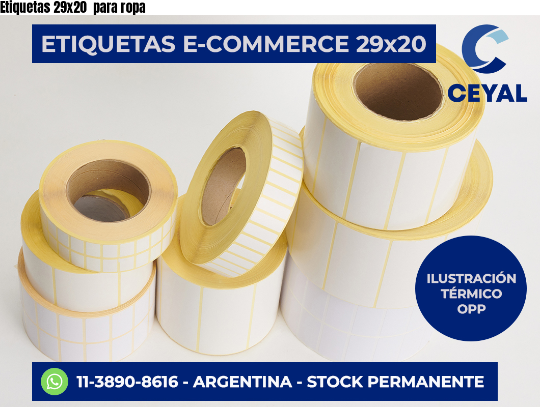 Etiquetas 29×20  para ropa