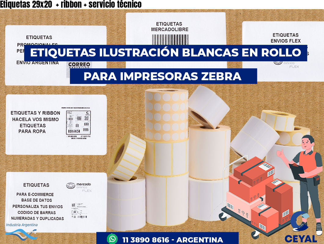 Etiquetas 29x20    ribbon   servicio técnico