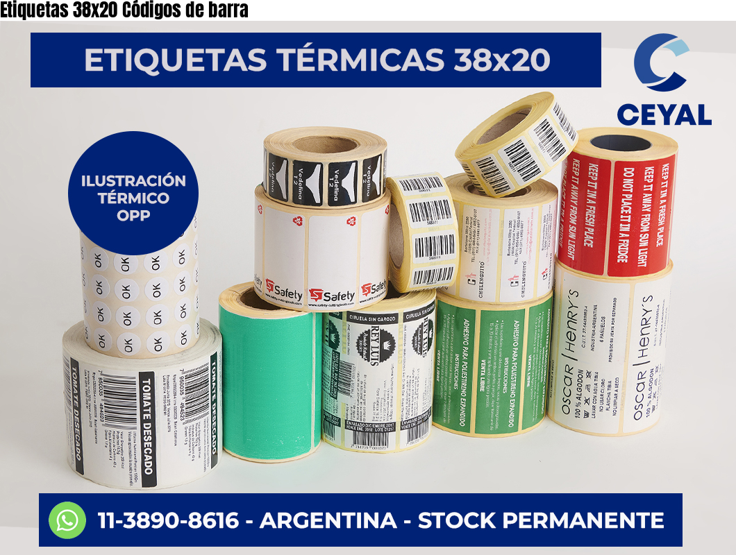 Etiquetas 38×20 Códigos de barra