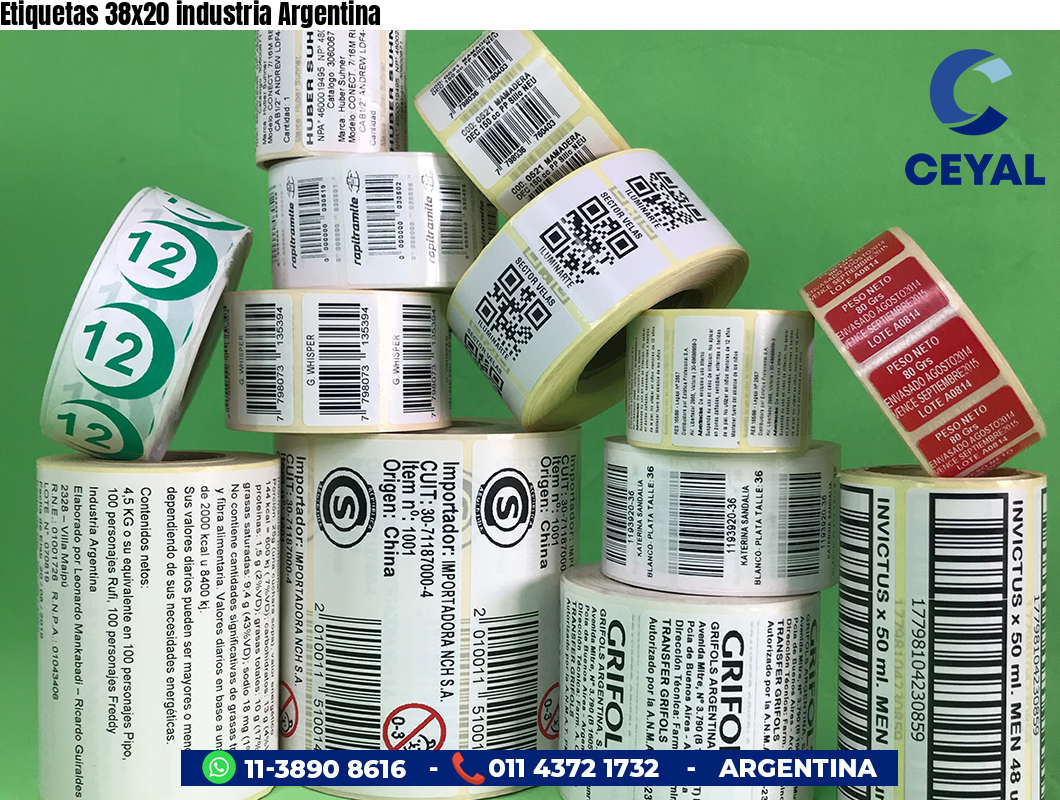 Etiquetas 38x20 industria Argentina