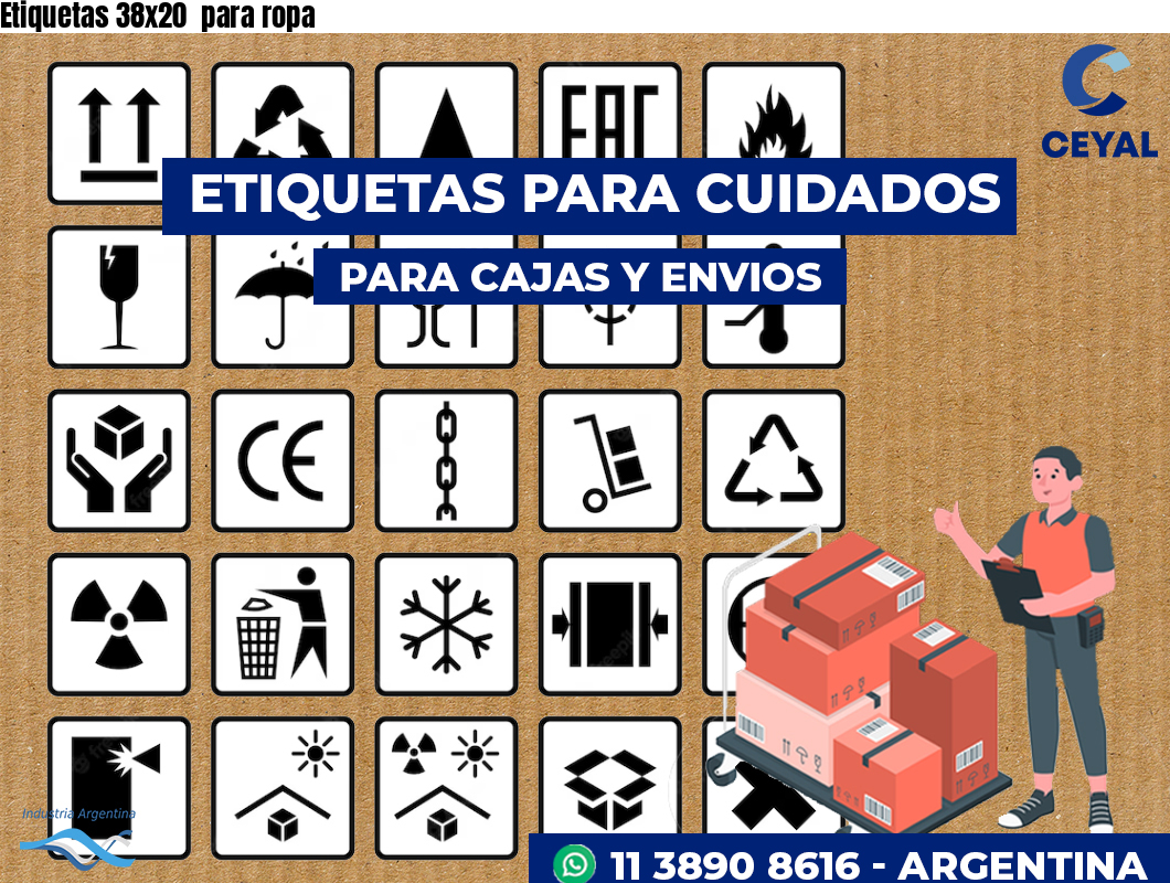 Etiquetas 38x20 para ropa