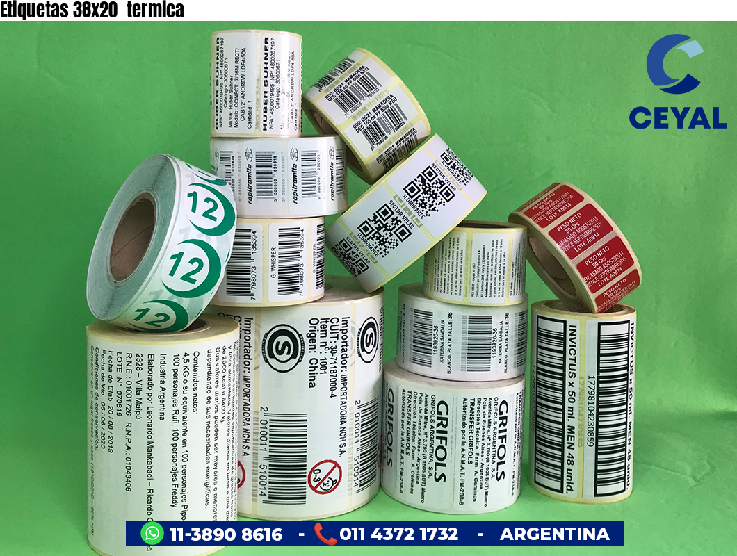 Etiquetas 38x20 termica