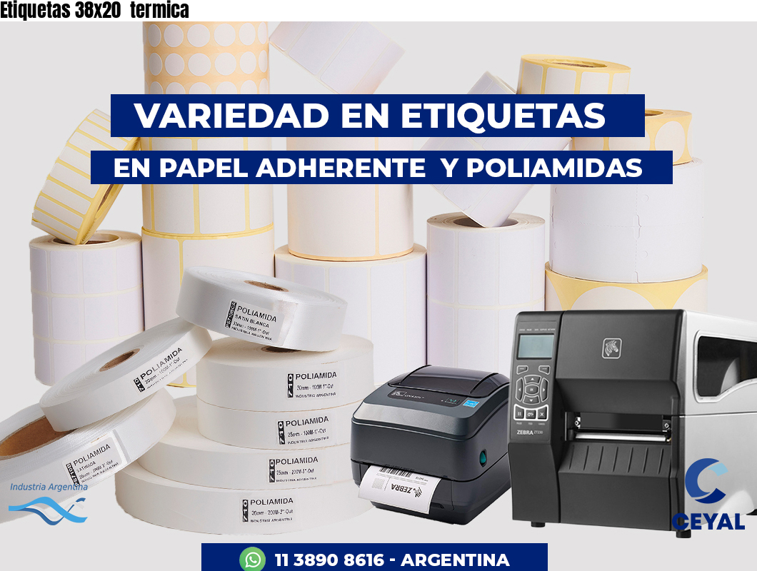 Etiquetas 38x20 termica