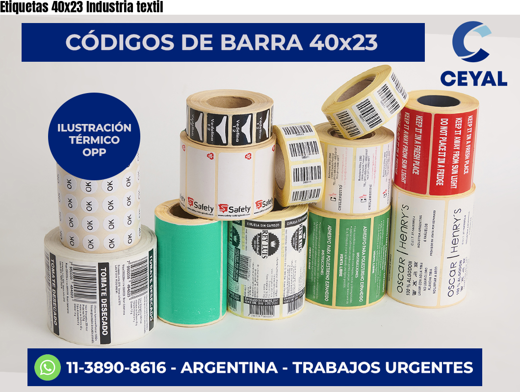 Etiquetas 40×23 Industria textil