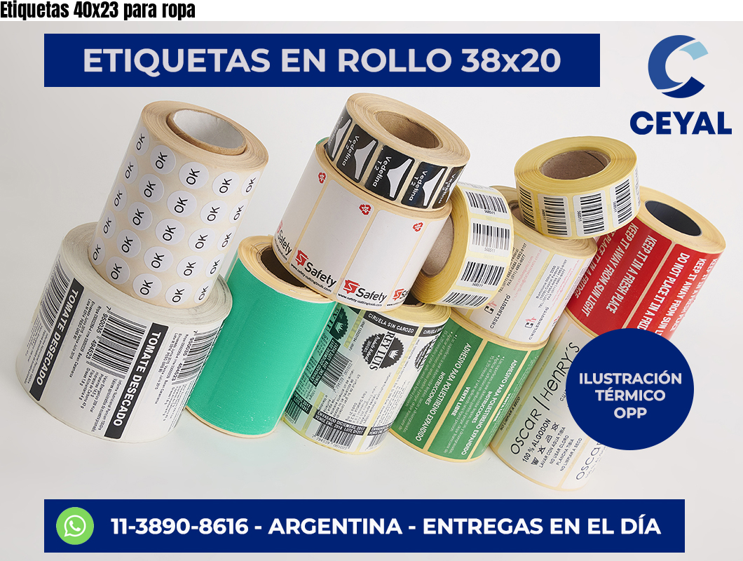 Etiquetas 40x23 para ropa
