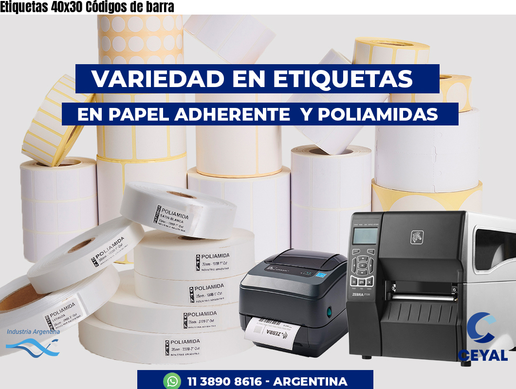 Etiquetas 40x30 Códigos de barra