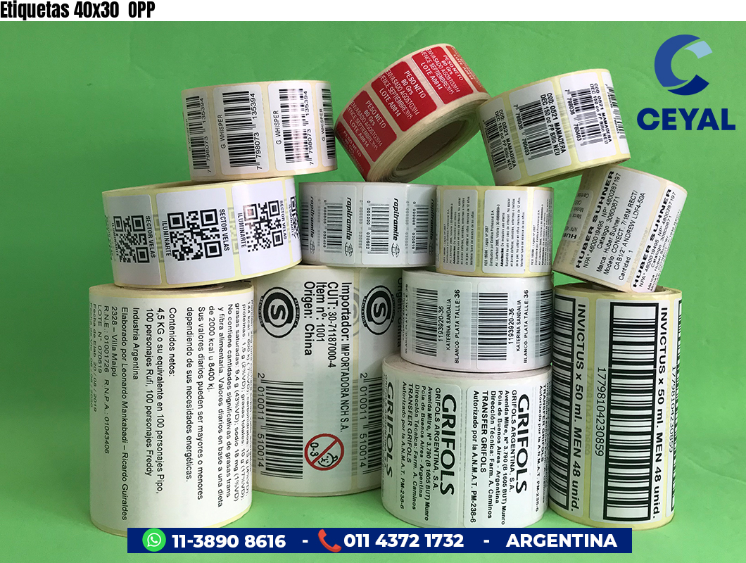 Etiquetas 40x30 OPP