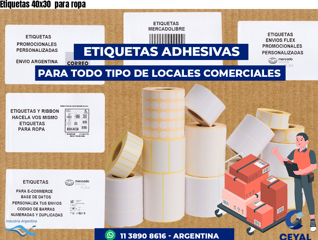 Etiquetas 40x30 para ropa