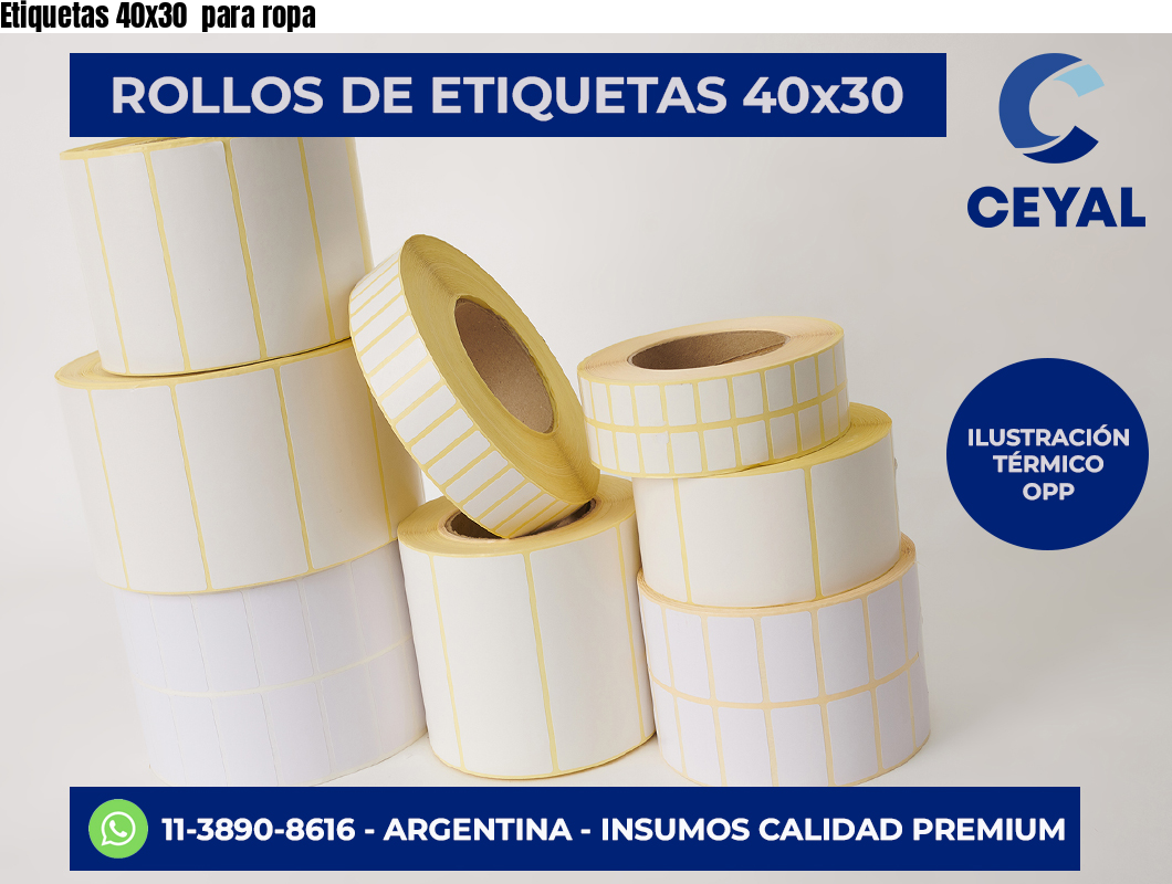 Etiquetas 40×30  para ropa