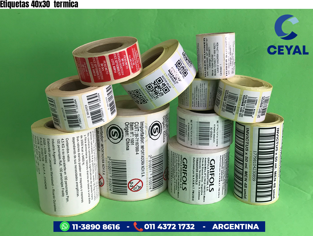 Etiquetas 40x30 termica