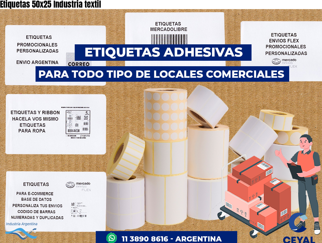 Etiquetas 50x25 Industria textil