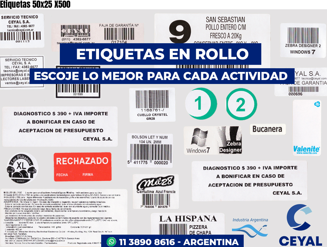 Etiquetas 50x25 X500