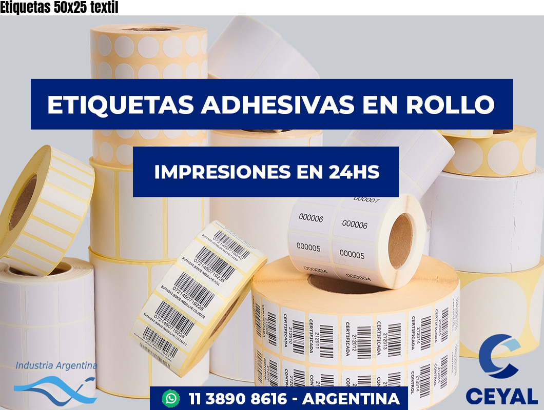 Etiquetas 50x25 textil
