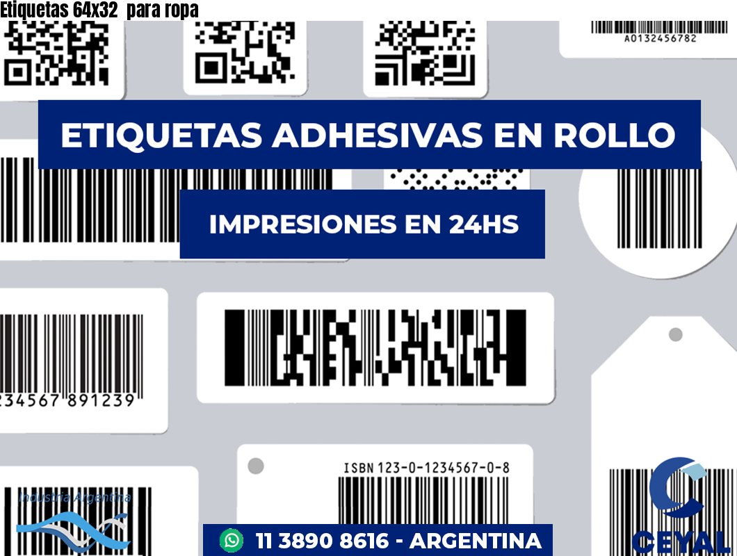 Etiquetas 64x32 para ropa