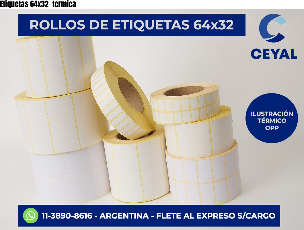 Etiquetas 64×32  termica